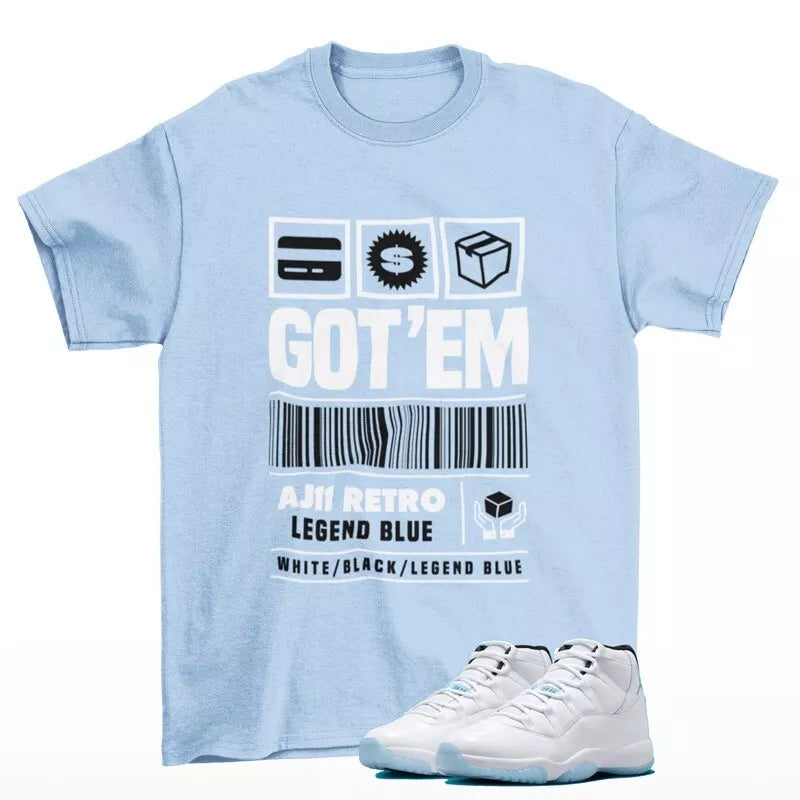 Copped Legend Blue Shirt to Match Jordan 11 Retro Legend Blue CT8012-104 T-Shirt, Sneaker Match Tee