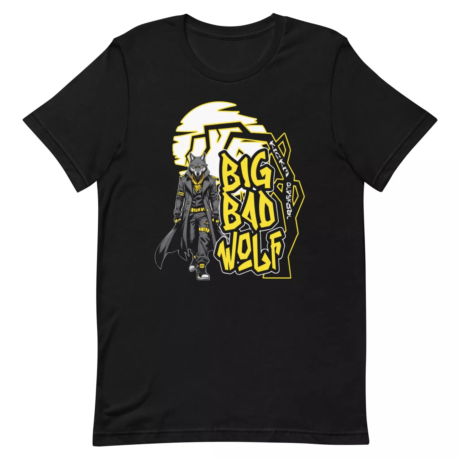 Shirt to Match Jordan Retro 4 Thunder - WOLF Graphic Sneaker Tee - Black Tour Yellow DH6927-017 T-Shirt, Sneaker Match Tee