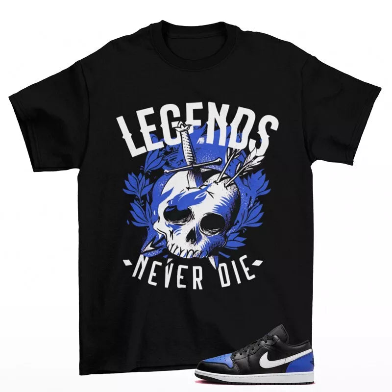 Legendary Sneaker Shirt Black to Match Jordan 1 Low Black Royal Toe 553558-042 T-Shirt, Sneaker Match Tee
