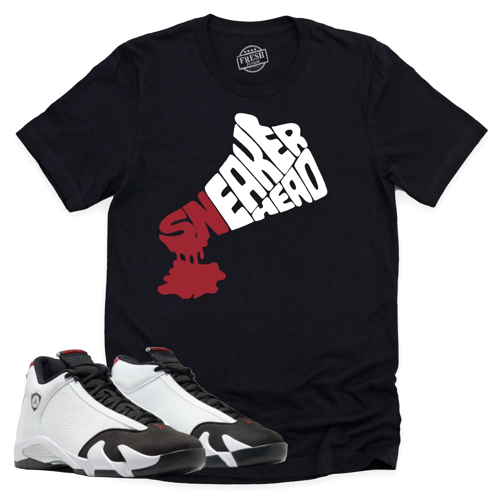 Dripping Sneakerhead Shirt, Air Jordan 14 Black Toe Shirt Match Sneaker ,487471-160 T-Shirt, Sneaker Match Tee
