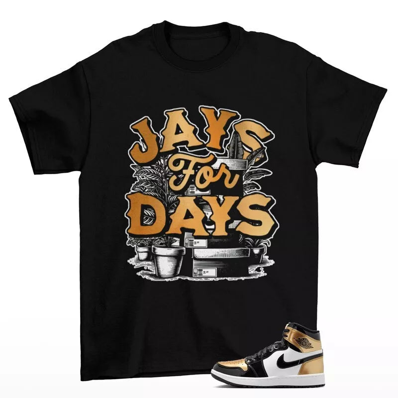Stacked Shirt to Match Jordan 1 High Golf Patent Gold Toe DQ0660-002 T-Shirt, Sneaker Match Tee