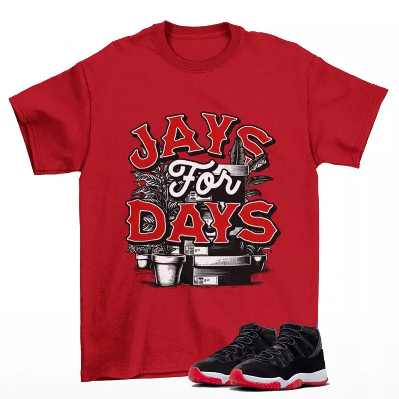 Stacked Sneaker Shirt Red to Match Jordan 11 Retro Bred Velvet DB5457-061 T-Shirt, Sneaker Match Tee