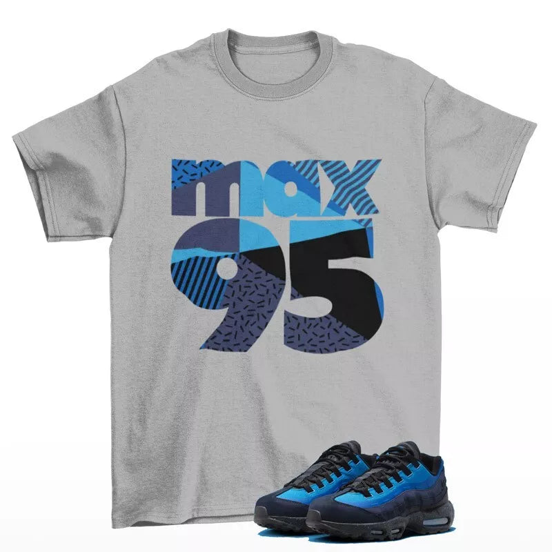 Throwback 95 Shirt Grey to Match Air Max 95 Stash Harbor Blue HF5515-400 T-Shirt, Sneaker Match Tee