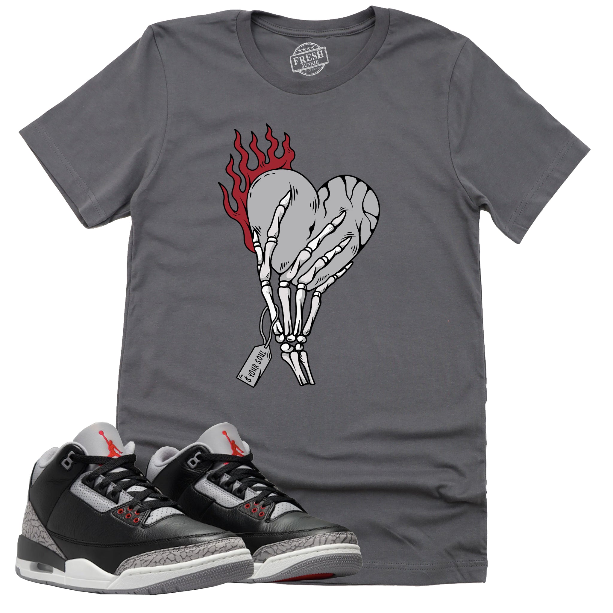 Cost Your Soul Shirt, Retro Air Jordan 3 Black Cement Shirt Match Sneaker ,854262-001 T-Shirt, Sneaker Match Tee