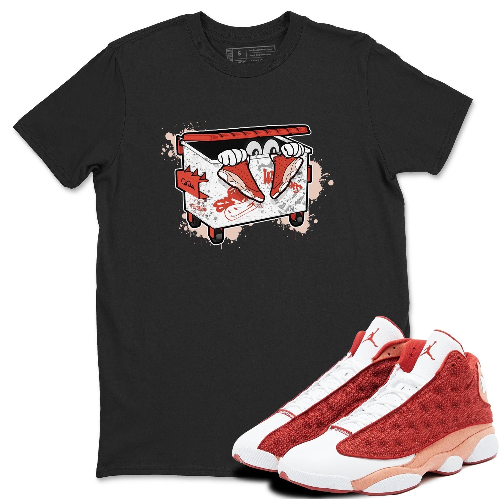 Kick Trash - Sneaker Shirts To Match Jordans AJ13 Dune Red, DJ5982-601 T-Shirt, Sneaker Match Tee