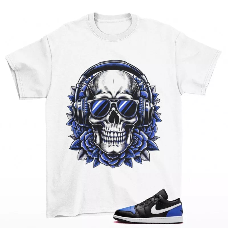 Deadstock Sneaker Shirt White to Match Jordan 1 Low Black Royal Toe 553558-042 T-Shirt, Sneaker Match Tee