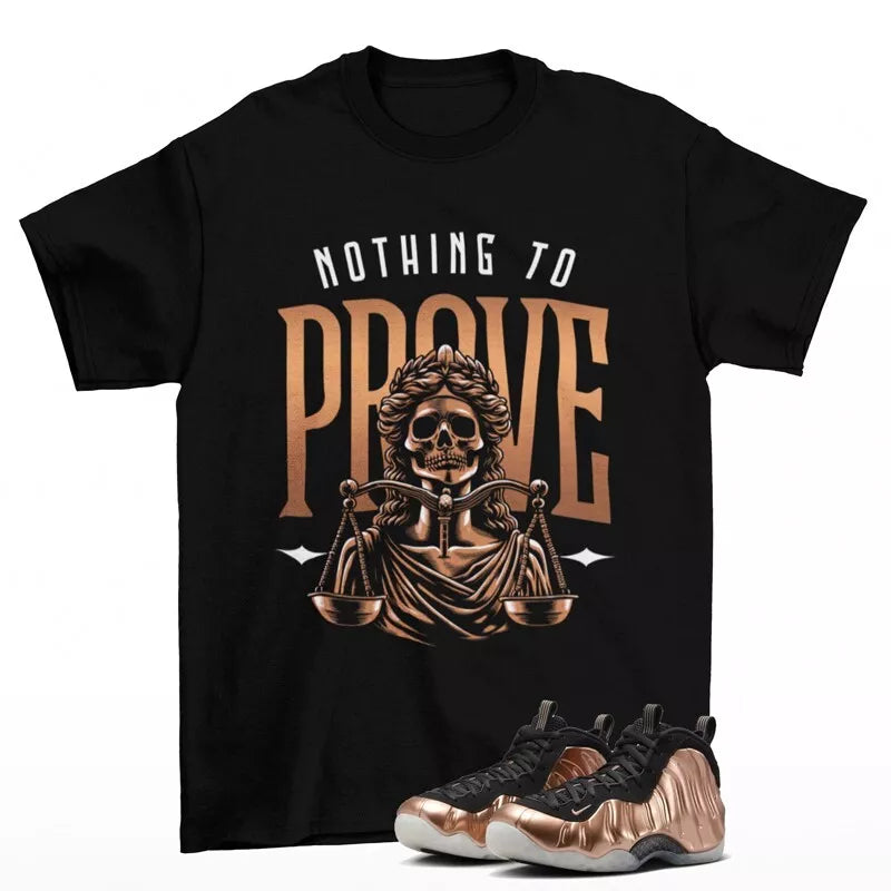 Proof Shirt Black to Match Air Foamposite One Copper FZ9902-001 T-Shirt, Sneaker Match Tee