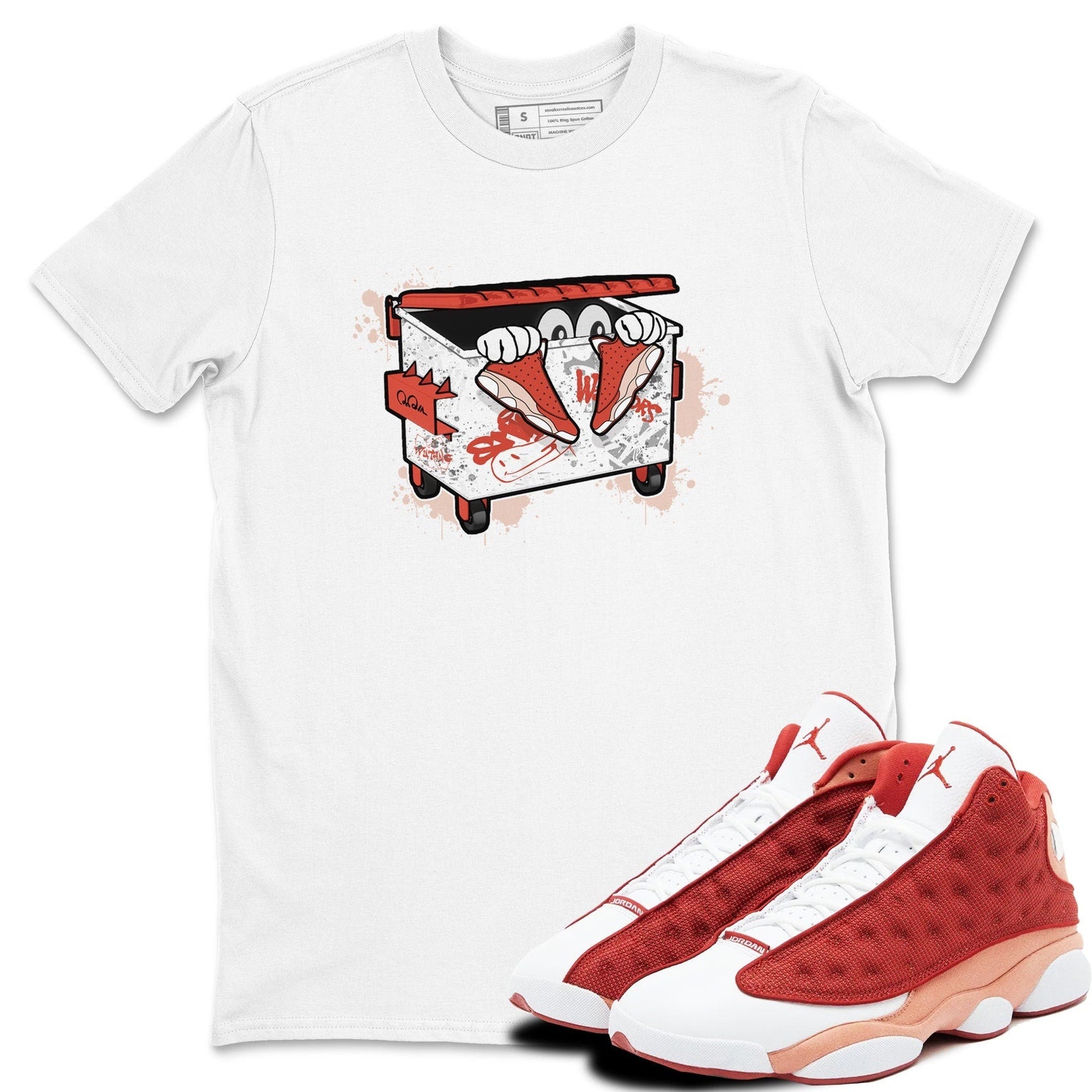 Kick Trash - Sneaker Shirts To Match Jordans AJ13 Dune Red, DJ5982-601 T-Shirt, Sneaker Match Tee