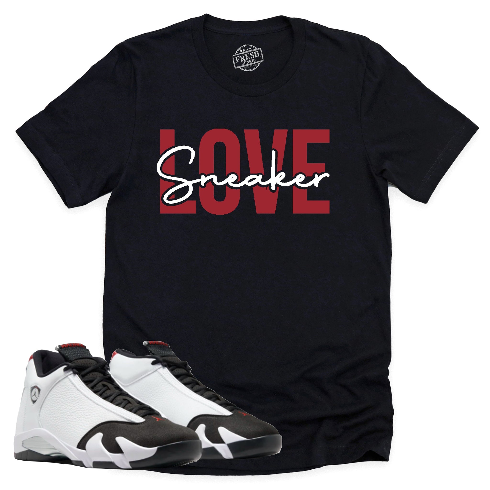 Sneaker Love Shirt, Air Jordan 14 Black Toe Shirt Match Sneaker ,487471-160 T-Shirt, Sneaker Match Tee