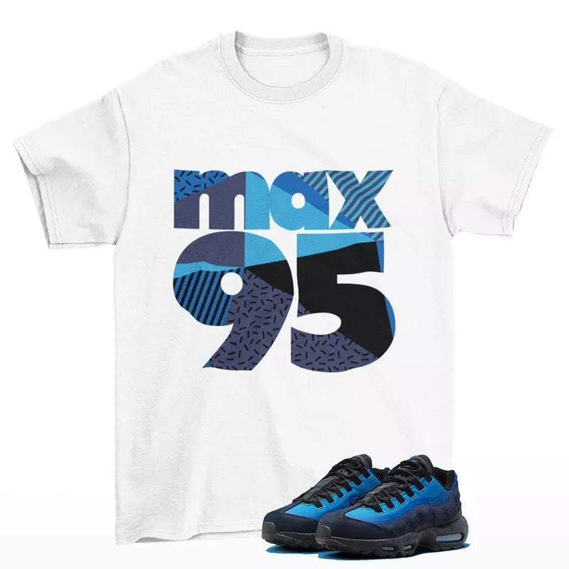 Throwback 95 Shirt White to Match Air Max 95 Stash Harbor Blue HF5515-400 T-Shirt, Sneaker Match Tee