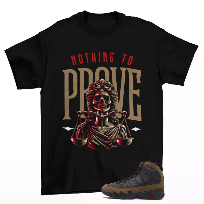 Proof Sneaker Shirt Black to Match Jordan 9 Retro Olive HV4794-030 T-Shirt, Sneaker Match Tee