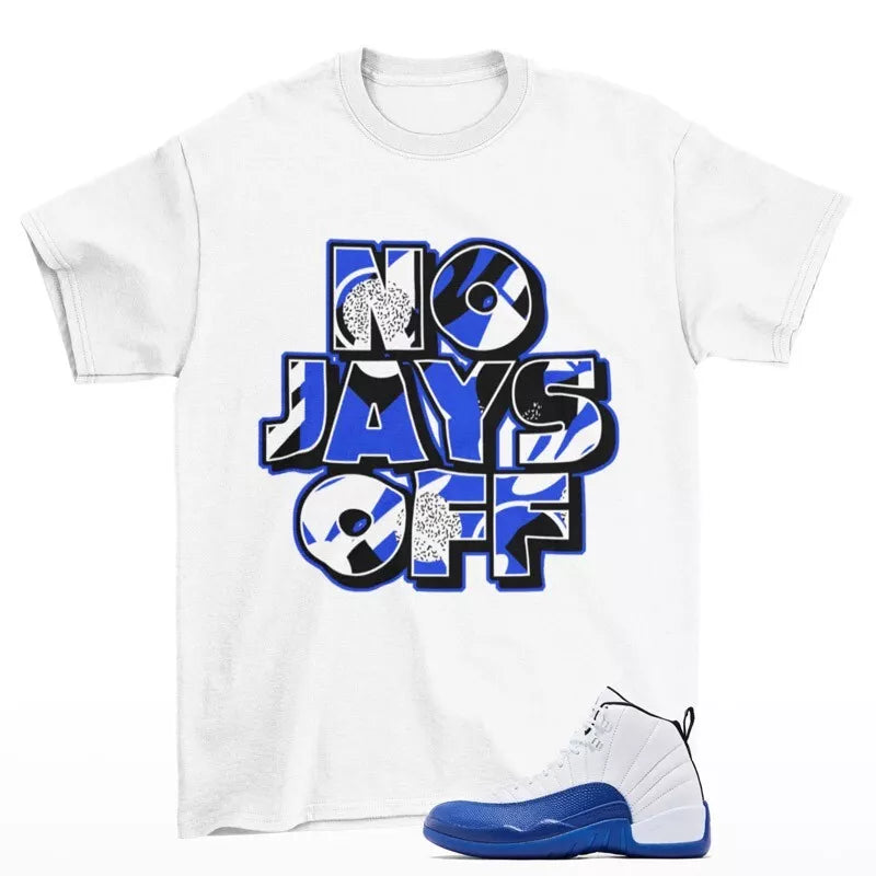 Jay All Day Shirt White to Match Jordan 12 Retro Blueberry CT8013-140 T-Shirt, Sneaker Match Tee