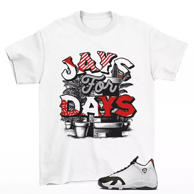 Stacked Sneaker Shirt White to Match Jordan 14 Retro Black Toe 487471-160 T-Shirt, Sneaker Match Tee