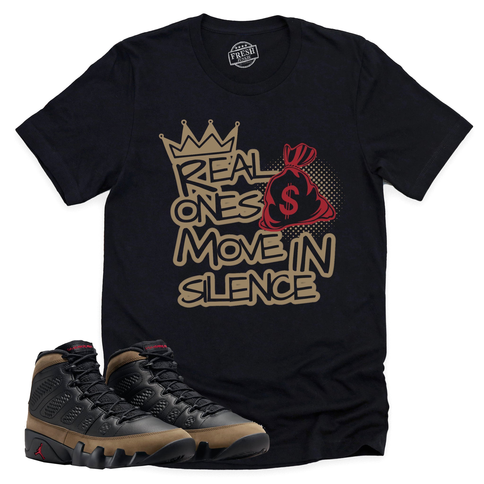 Real Ones Shirt, Retro Air Jordan 9 Olive Shirt Match Sneaker ,HV4794-030 T-Shirt, Sneaker Match Tee
