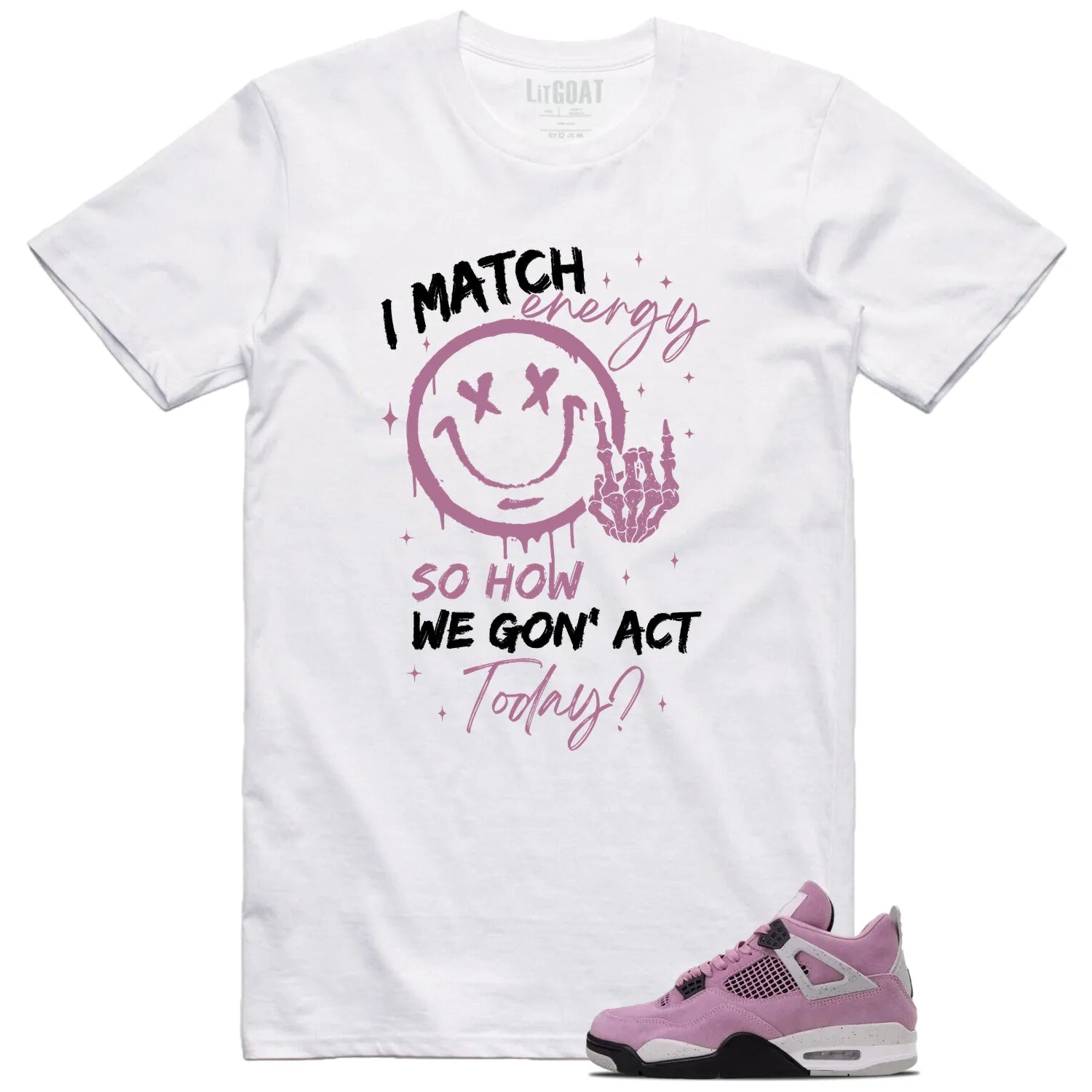 WMNS Air Jordan 4 Retro Orchid Matching Tee Shirt  Match Energy AQ9129-501 T-Shirt, Sneaker Match Tee