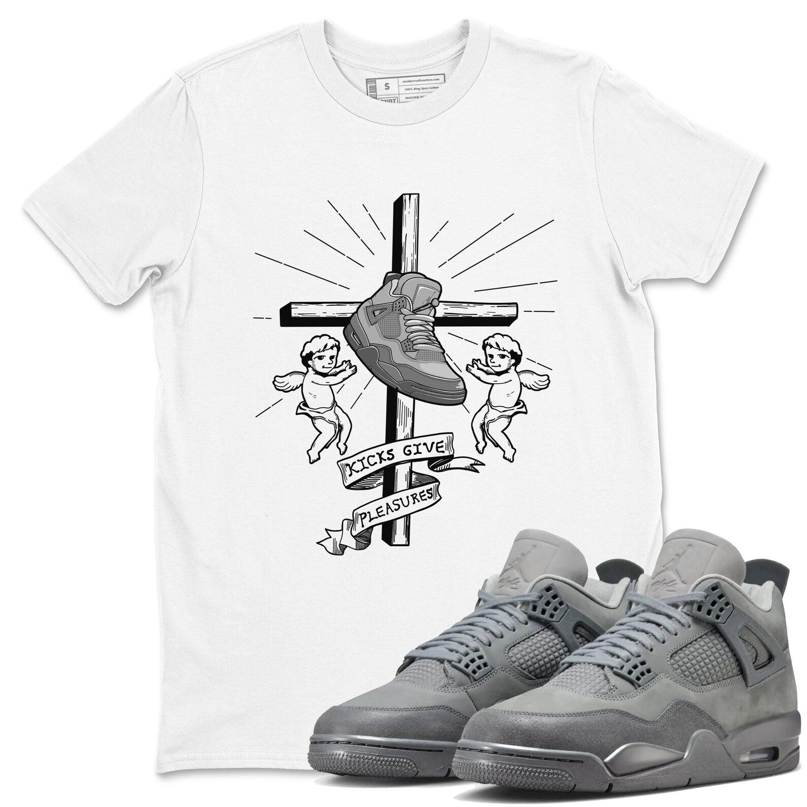 Kicks Give Pleasures Unisex Shirts To Match Jordans Jordan 4s Wet Cement, FQ7928-001 T-Shirt, Sneaker Match Tee