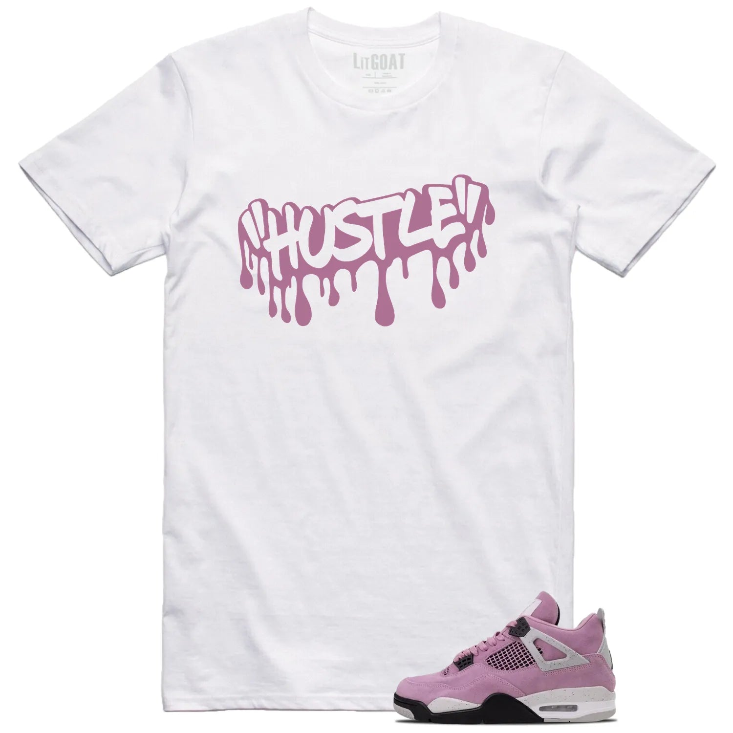 Hustle Drip Tee Matching WMNS Air Jordan 4 Retro Orchid AQ9129-501 T-Shirt, Sneaker Match Tee