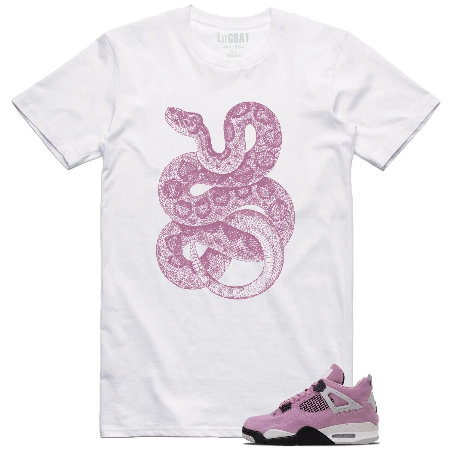 Python Snake Shirt for WMNS Air Jordan 4 Retro Orchid Sneaker AQ9129-501 T-Shirt, Sneaker Match Tee