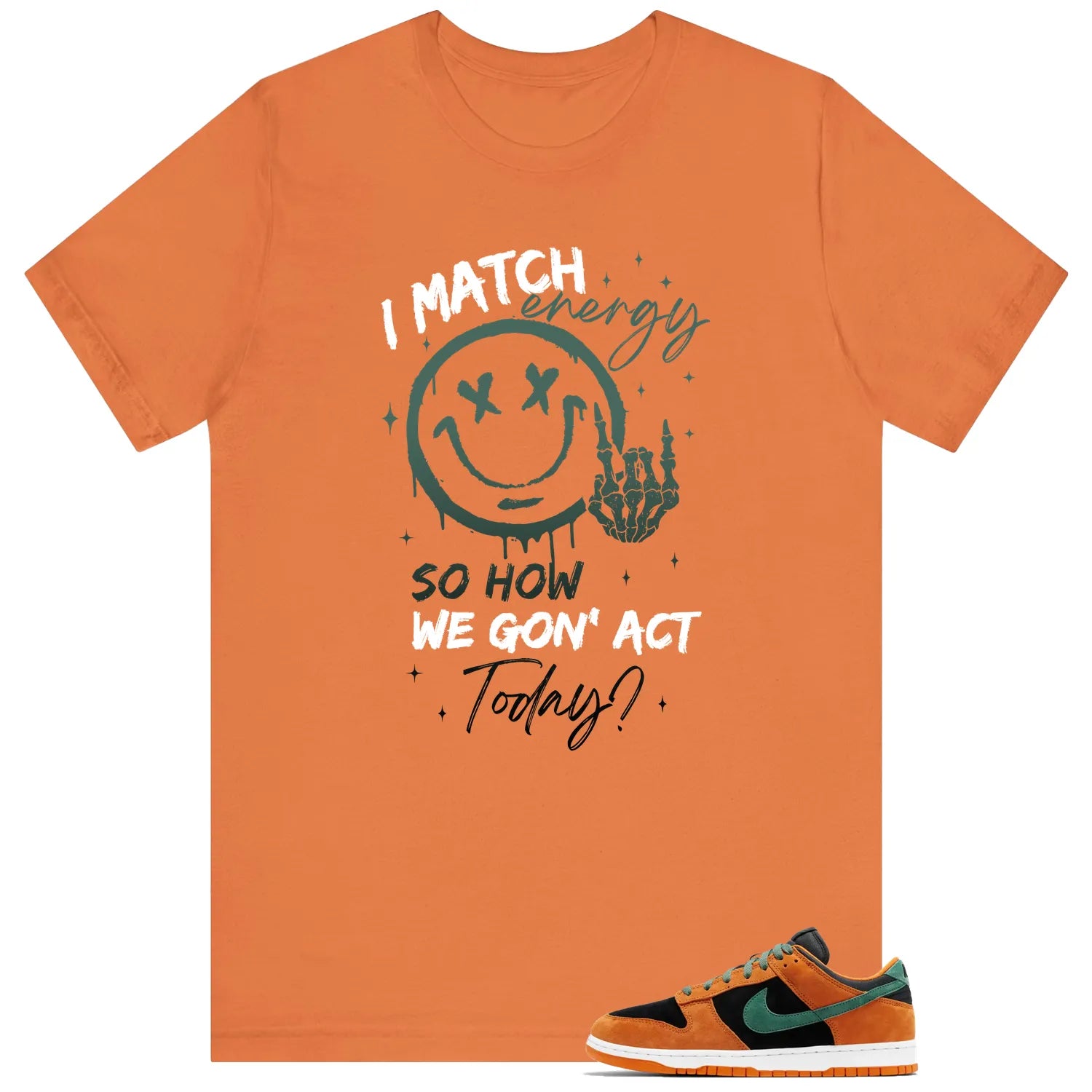 Dunk Low Ceramic Black Nori  Matching Tee Shirt  Match Energy DA1469-001 T-Shirt, Sneaker Match Tee