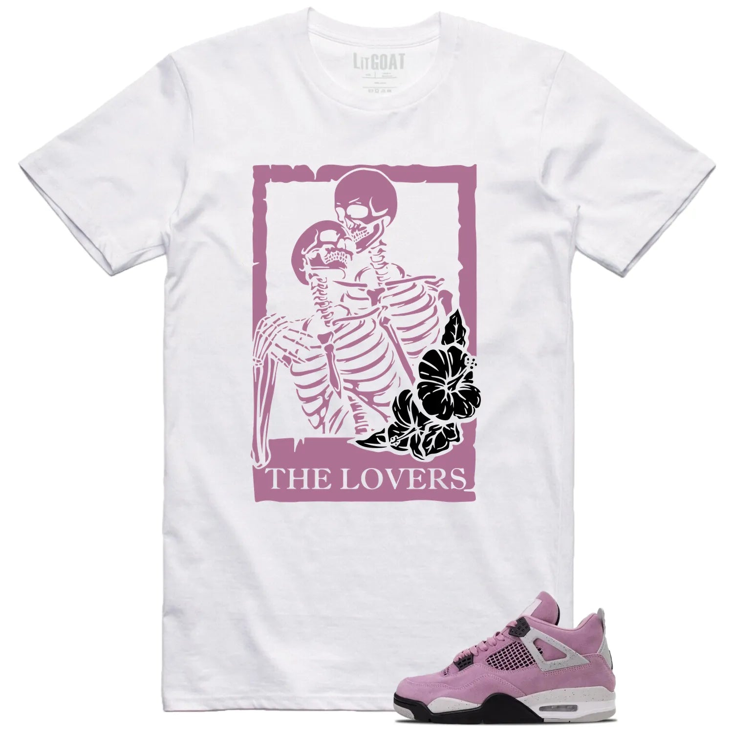Lovers Tee for WMNS Air Jordan 4 Retro Orchid Sneakers AQ9129-501 T-Shirt, Sneaker Match Tee