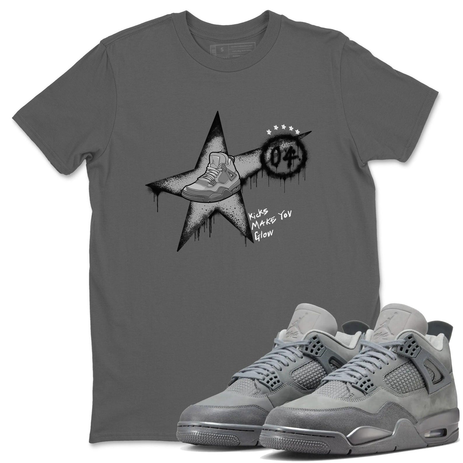 Kicks Make You Glow Unisex Shirts To Match Jordans Jordan 4s Wet Cement, FQ7928-001 T-Shirt, Sneaker Match Tee