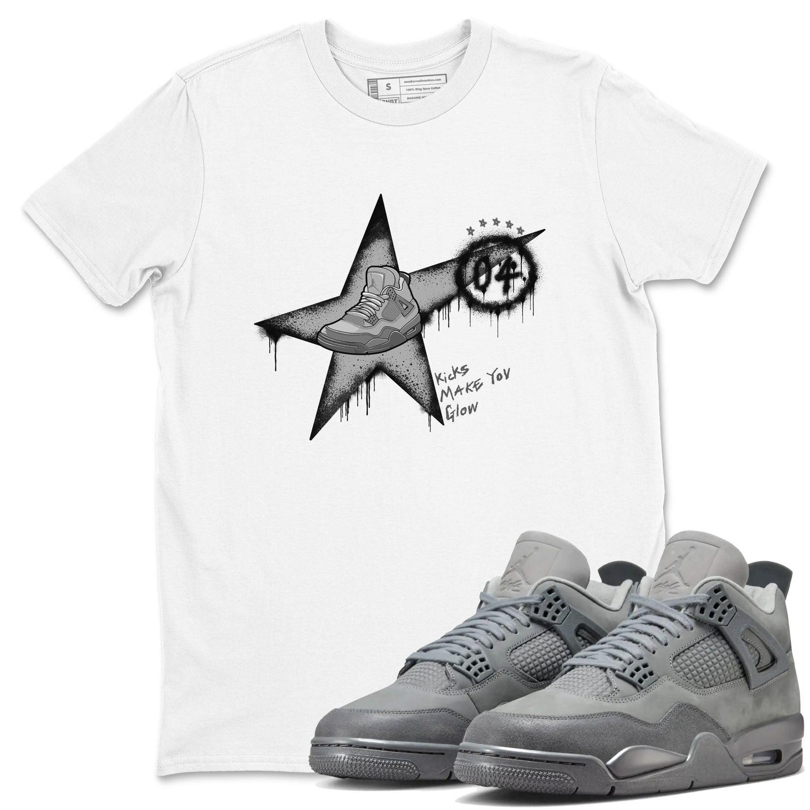 Kicks Make You Glow Unisex Shirts To Match Jordans Jordan 4s Wet Cement, FQ7928-001 T-Shirt, Sneaker Match Tee