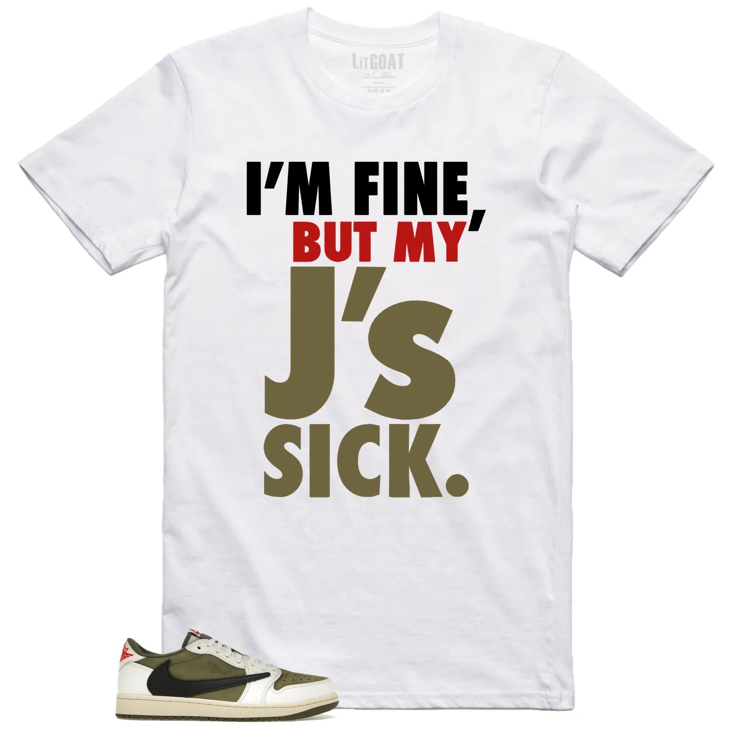 Jordan 1 Low x Travis Scott Medium Olive Lovers’ Sick J’s Shirt DM7866-200 T-Shirt, Sneaker Match Tee