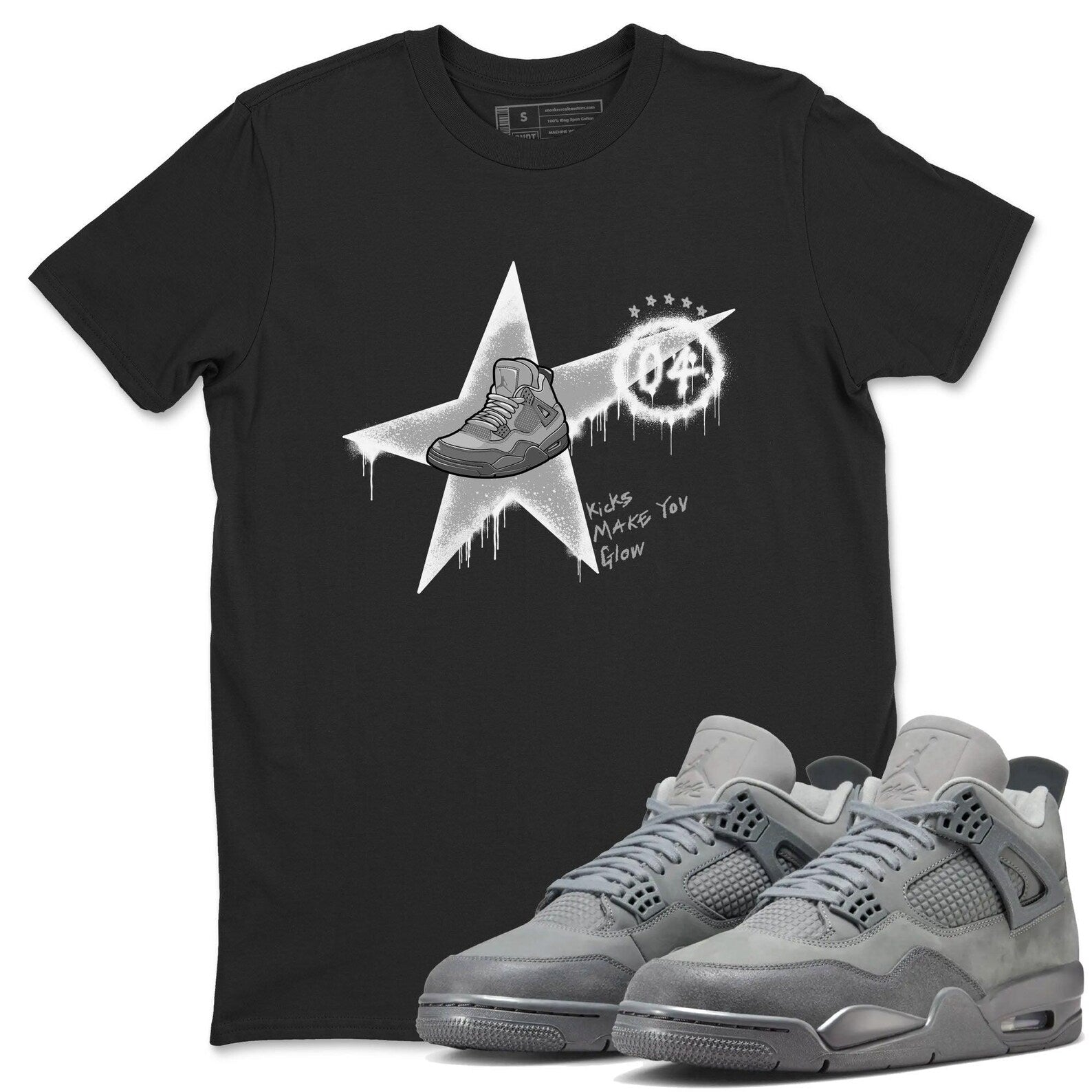 Kicks Make You Glow Unisex Shirts To Match Jordans Jordan 4s Wet Cement, FQ7928-001 T-Shirt, Sneaker Match Tee