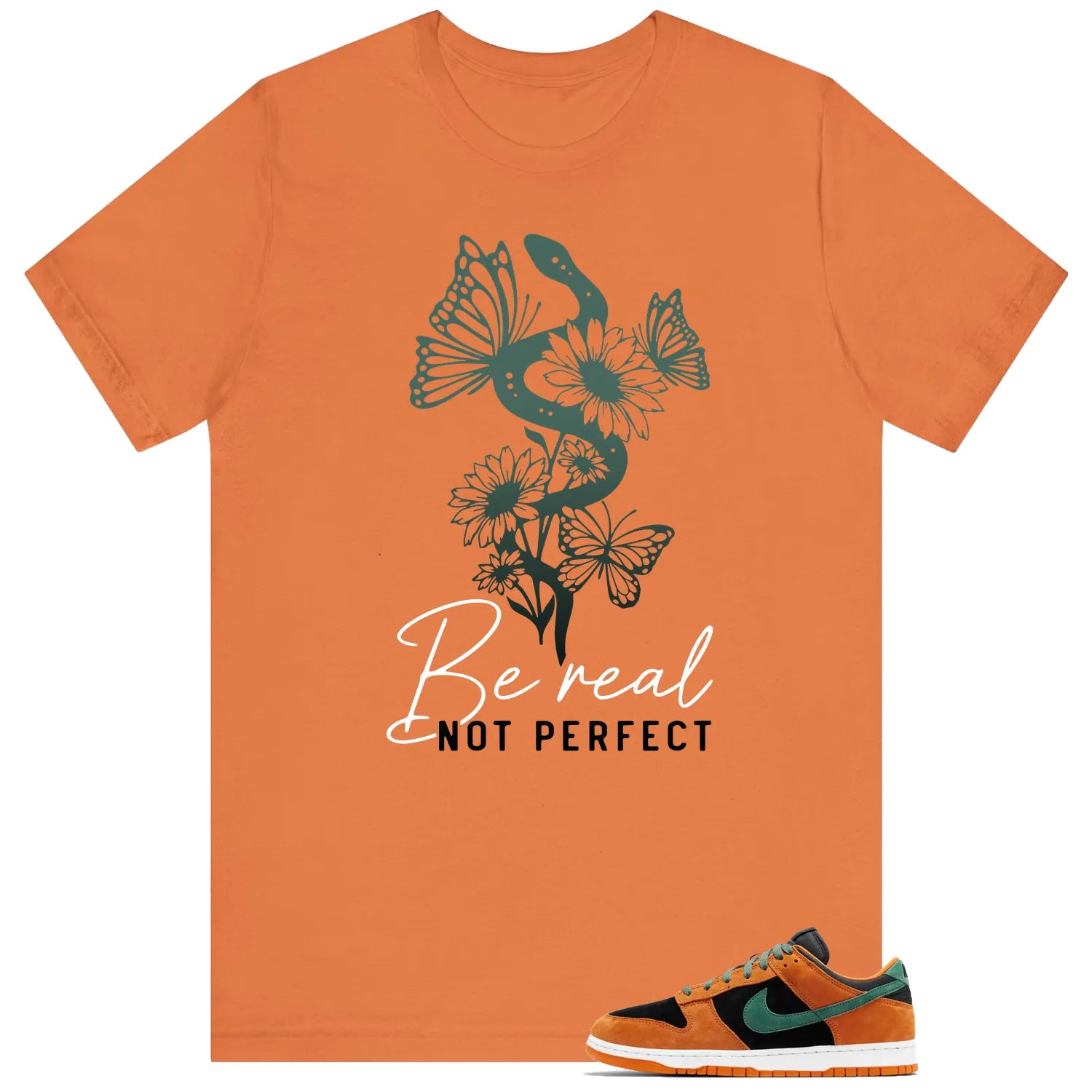 Be Real Tee to Match Dunk Low Ceramic Black Nori  DA1469-001 T-Shirt, Sneaker Match Tee