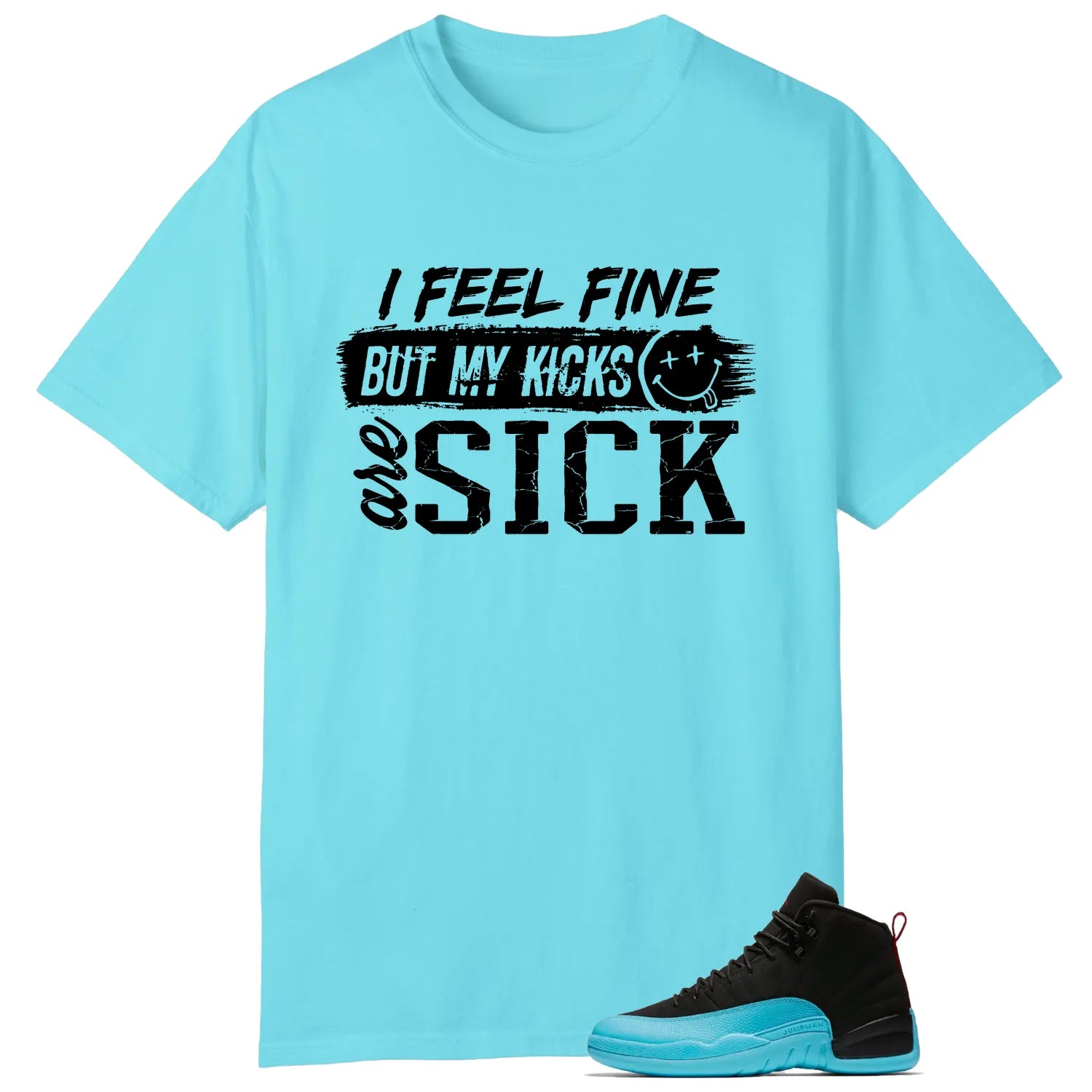 AIR JORDAN 12 GAMMA BLUE Match: Sick Kicks Shirt 130690-027 T-Shirt, Sneaker Match Tee