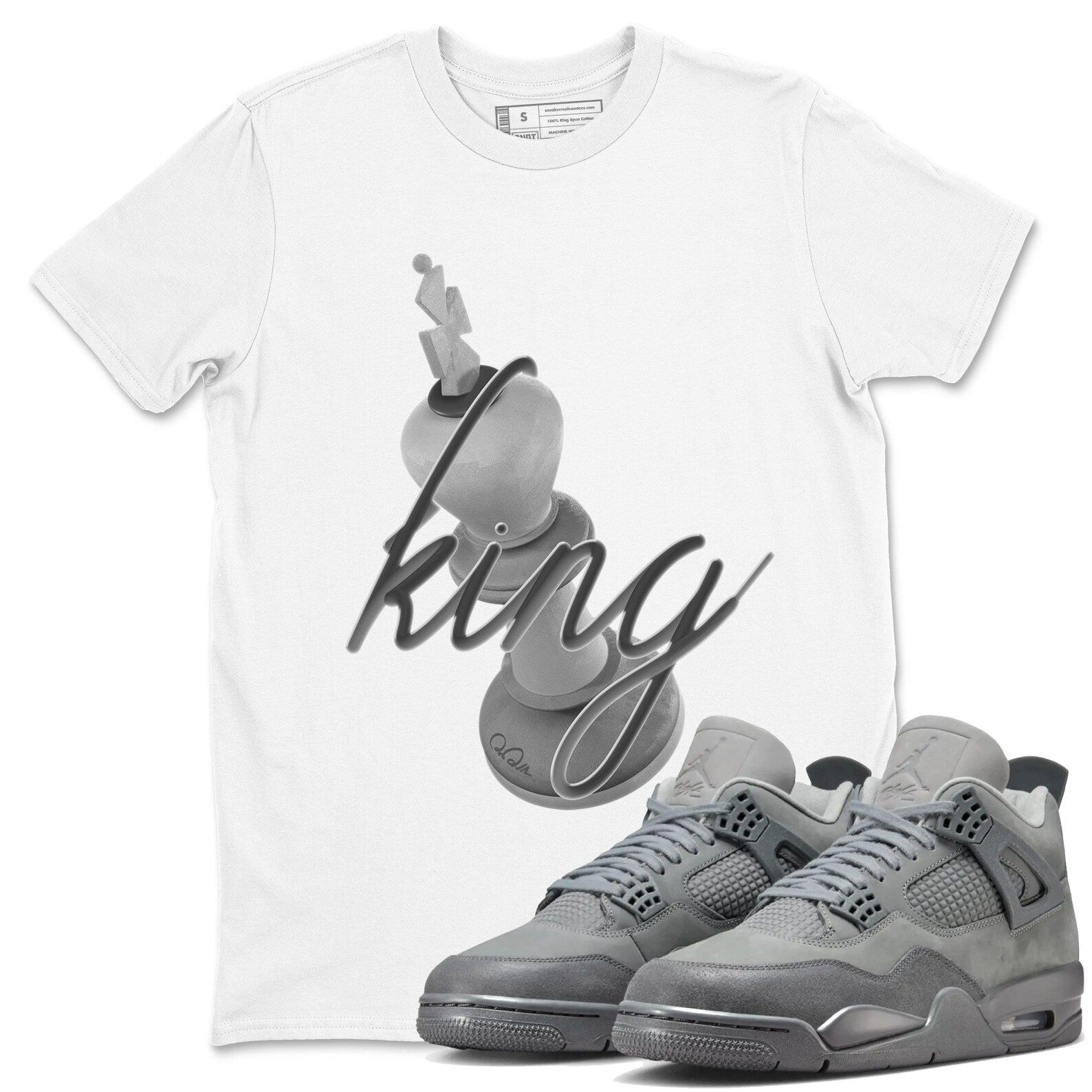 3D King Unisex Shirts To Match Jordans Jordan 4s Wet Cement, FQ7928-001 T-Shirt, Sneaker Match Tee