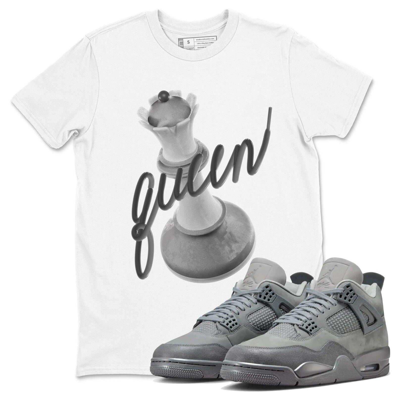 3D Queen Unisex Shirts To Match Jordans Jordan 4s Wet Cement, FQ7928-001 T-Shirt, Sneaker Match Tee