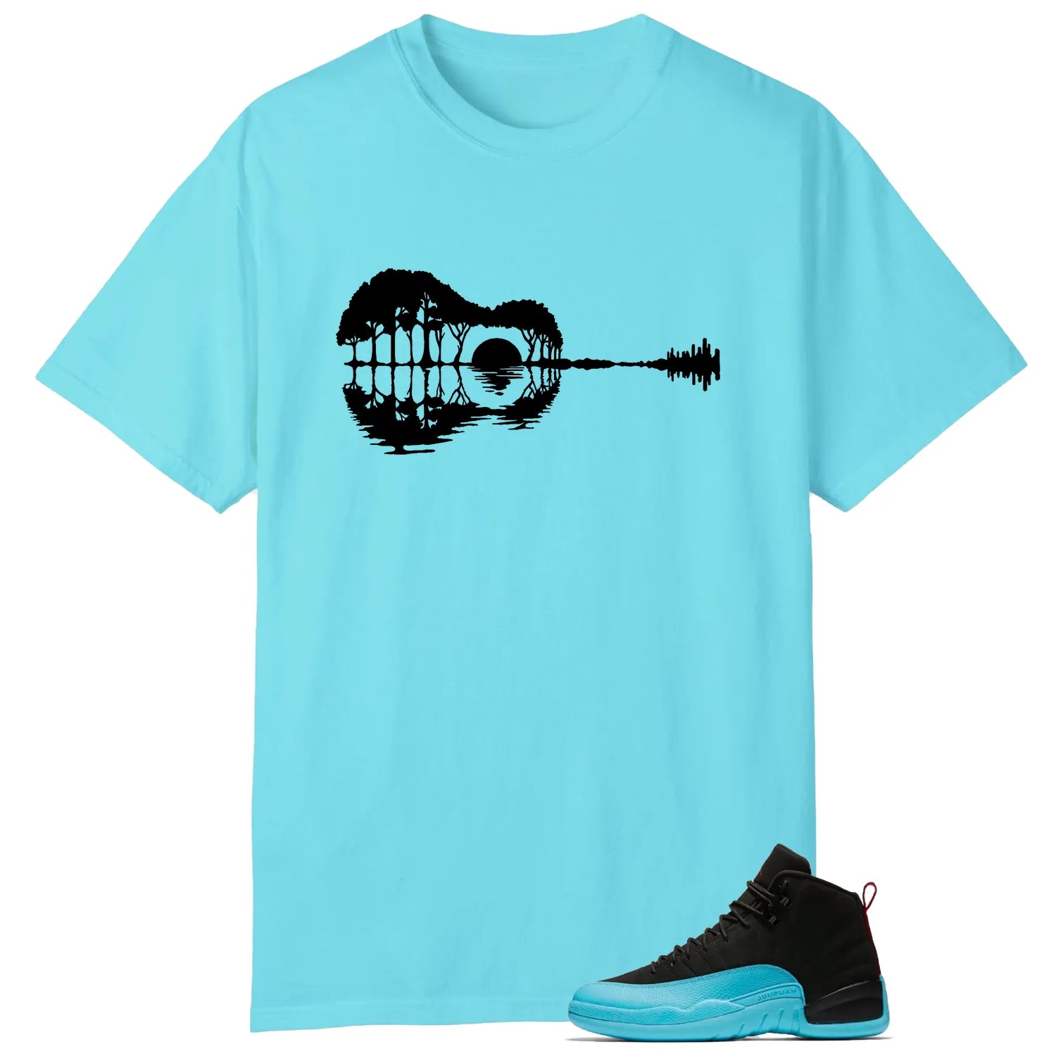 Guitar Shirt for AIR JORDAN 12 GAMMA BLUE Sneaker 130690-027 T-Shirt, Sneaker Match Tee