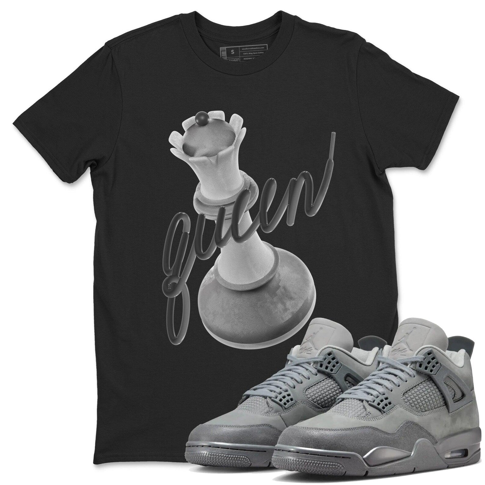 3D Queen Unisex Shirts To Match Jordans Jordan 4s Wet Cement, FQ7928-001 T-Shirt, Sneaker Match Tee