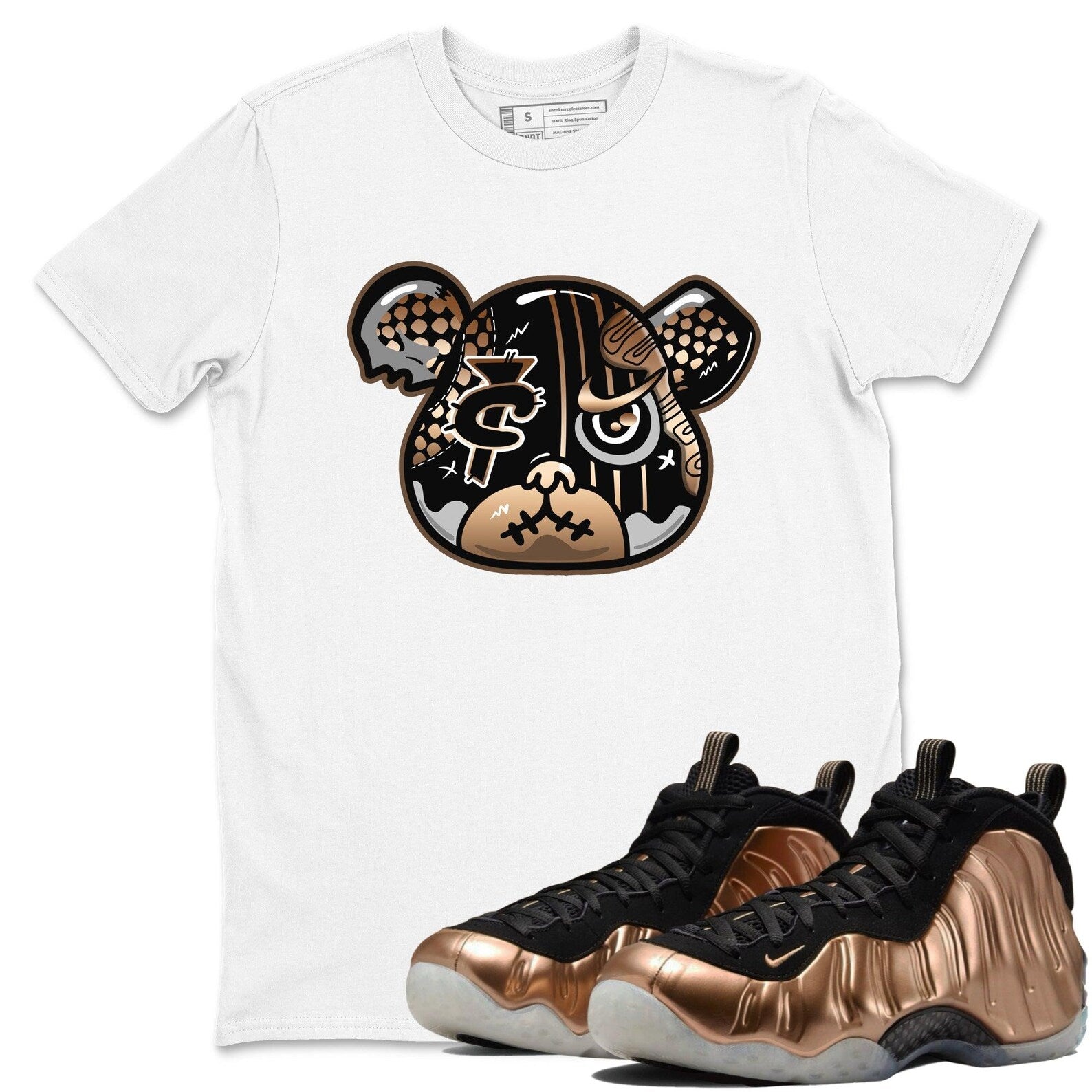 Foamposite Bear Unisex Shirts To Match Jordans Air Foamposite One Metallic Copper, FZ9902-001 T-Shirt, Sneaker Match Tee