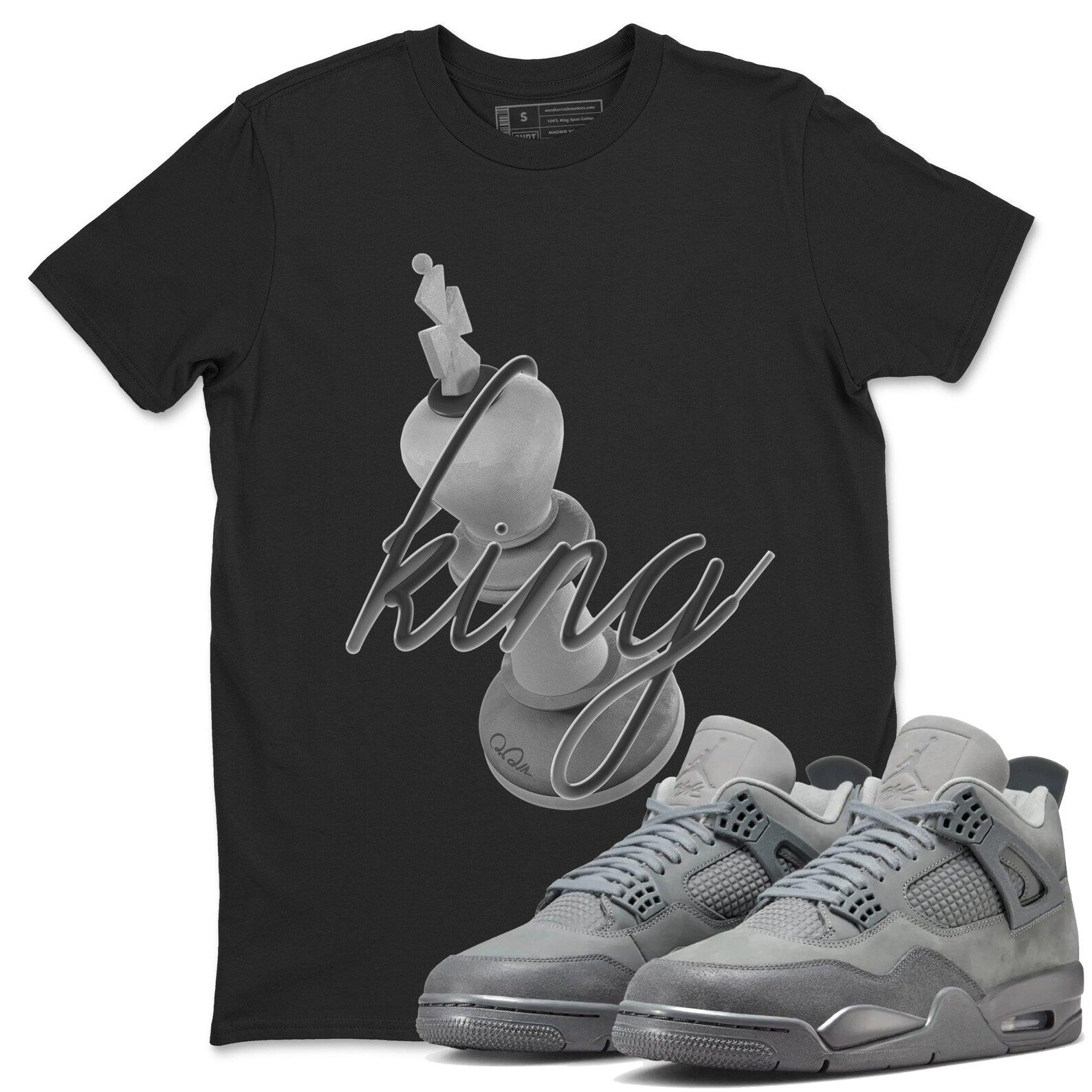 3D King Unisex Shirts To Match Jordans Jordan 4s Wet Cement, FQ7928-001 T-Shirt, Sneaker Match Tee