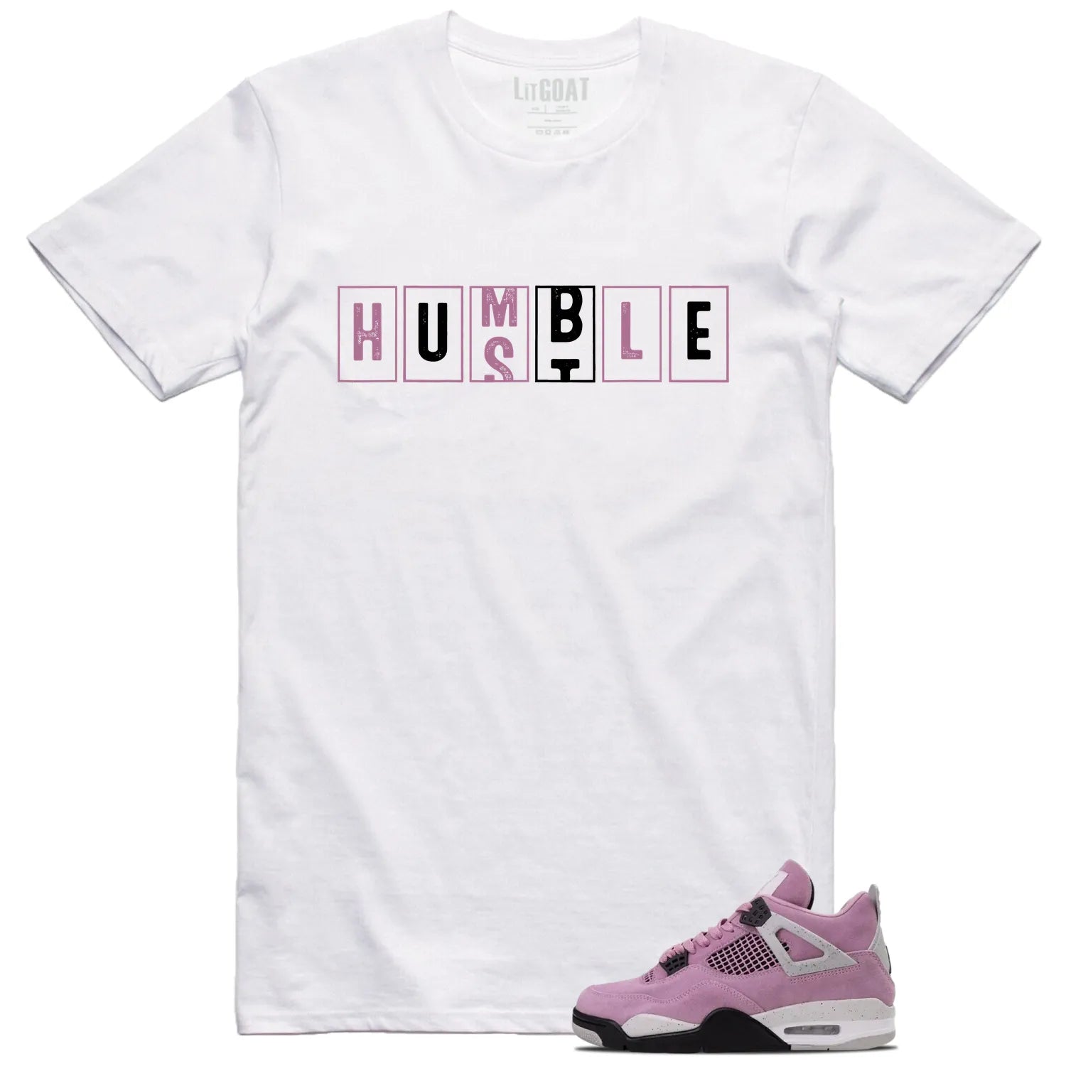 WMNS Air Jordan 4 Retro Orchid  Hustle Humble T-Shirt AQ9129-501 T-Shirt, Sneaker Match Tee