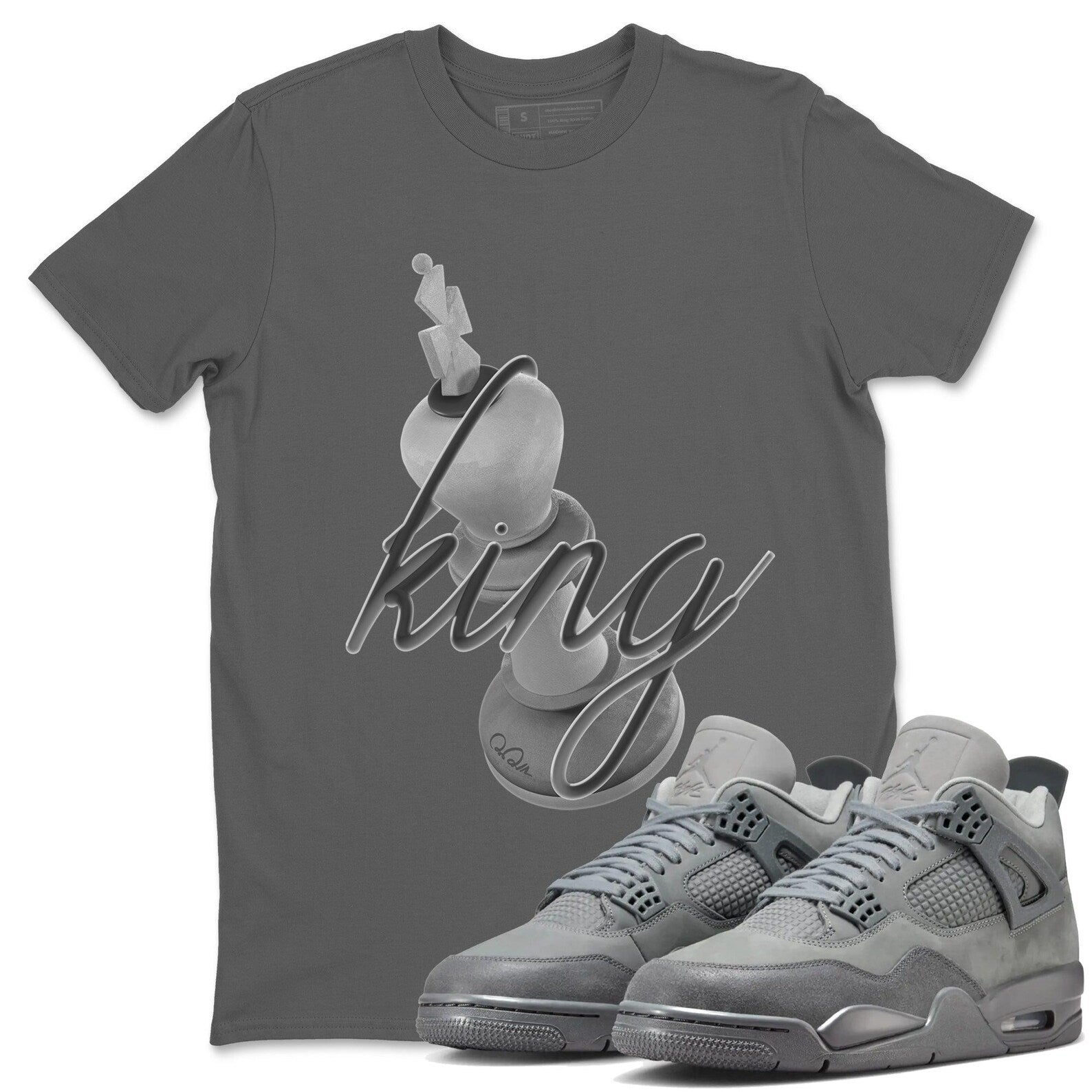 3D King Unisex Shirts To Match Jordans Jordan 4s Wet Cement, FQ7928-001 T-Shirt, Sneaker Match Tee