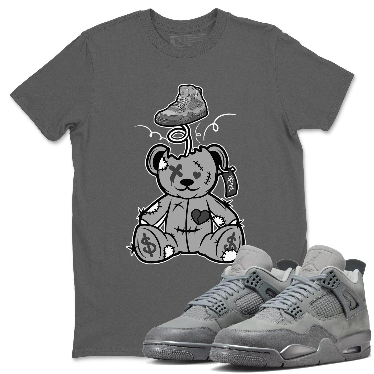 Surprise Teddy Bear Sneaker T-Shirt To Match Jordan Jordan 4 SE Wet Cement, FQ7928-001 T-Shirt, Sneaker Match Tee