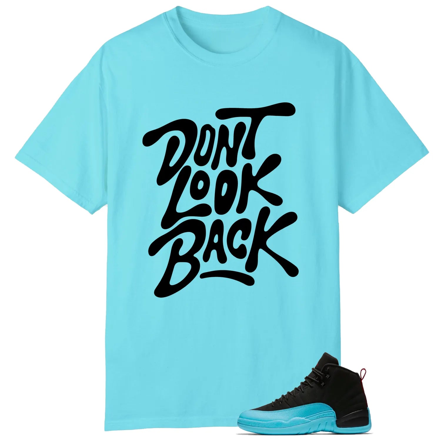 AIR JORDAN 12 GAMMA BLUE Style: Don’t Look Back Shirt 130690-027 T-Shirt, Sneaker Match Tee