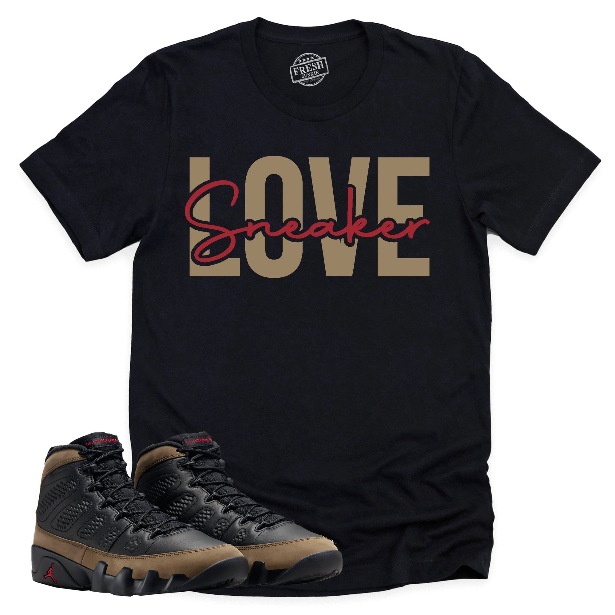 Sneaker Love Shirt, Retro Air Jordan 9 Olive Shirt Match Sneaker ,HV4794-030 T-Shirt, Sneaker Match Tee