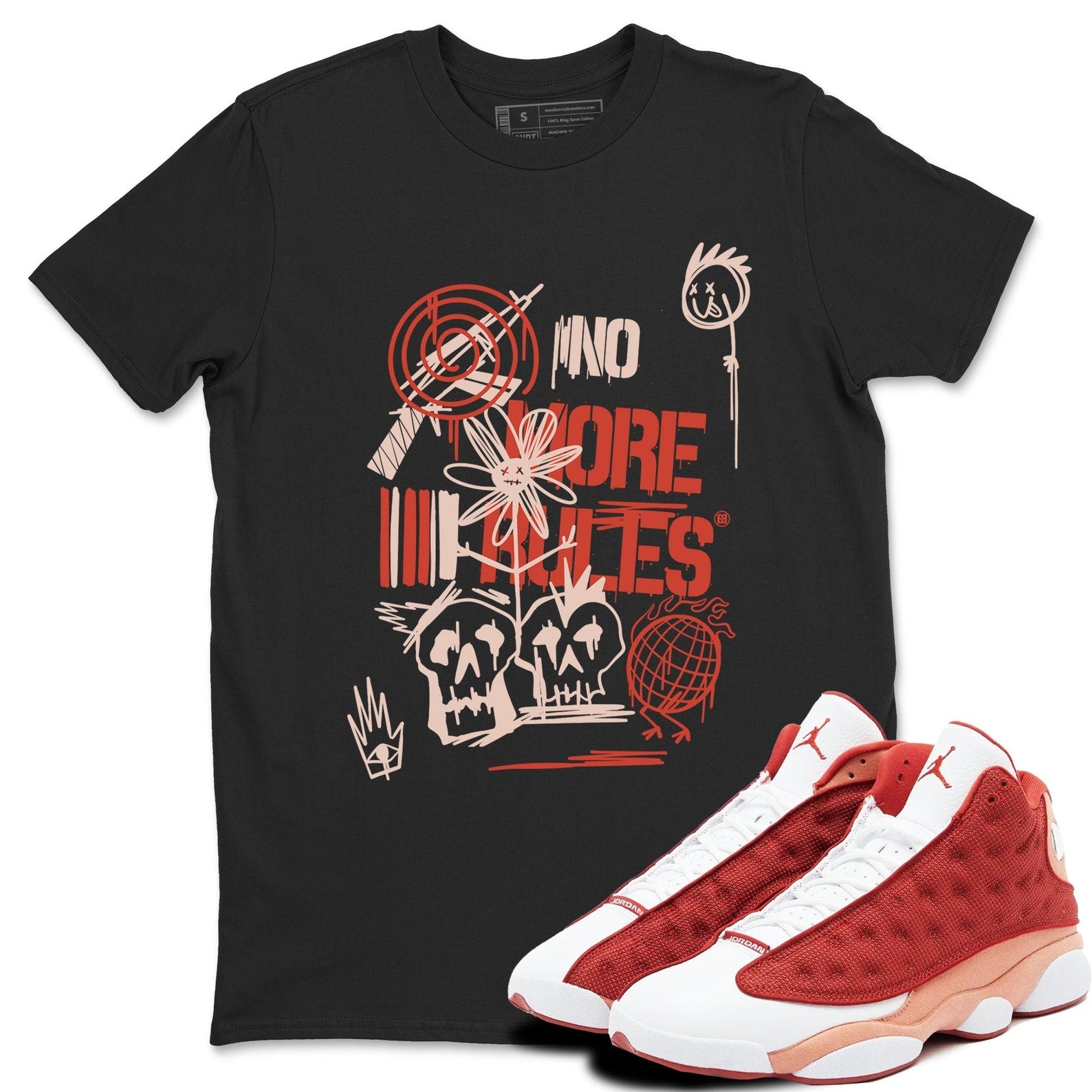 No More Rules - Sneaker Shirts To Match Jordans AJ13 Dune Red, DJ5982-601 T-Shirt, Sneaker Match Tee