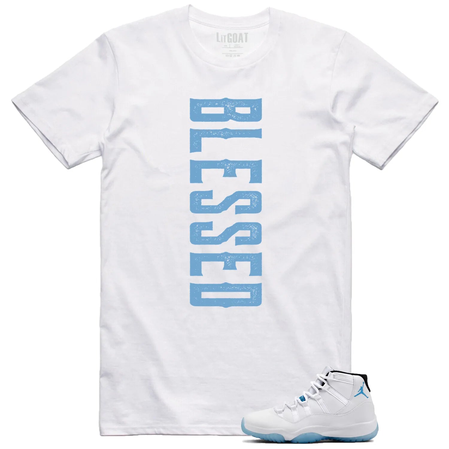 Blessed Tee , Jordan 11 Legend Blue Match CT8012-104 T-Shirt, Sneaker Match Tee