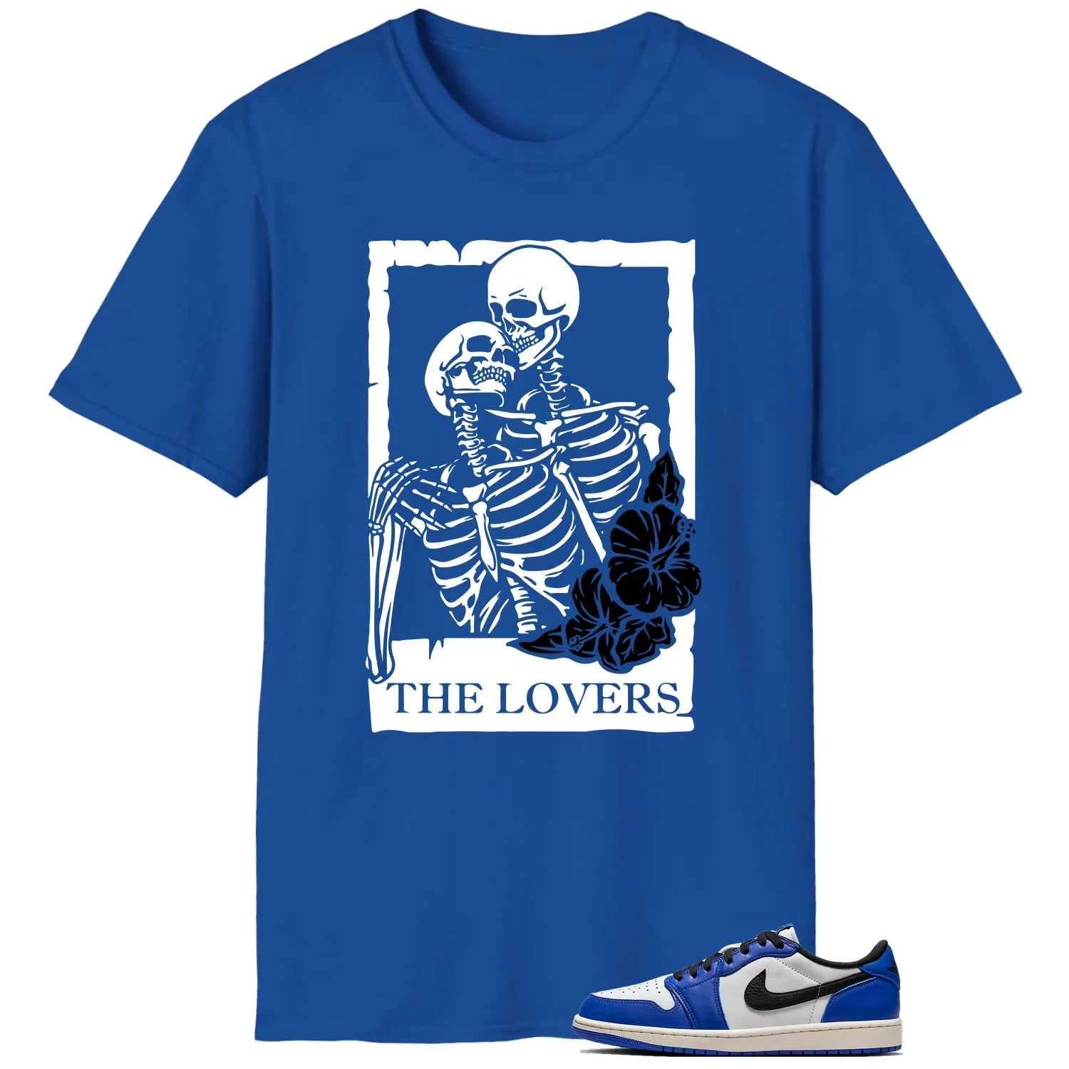 Lovers Tee for Air Jordan 1 Low Game Royal Sneakers CZ0790-140 T-Shirt, Sneaker Match Tee