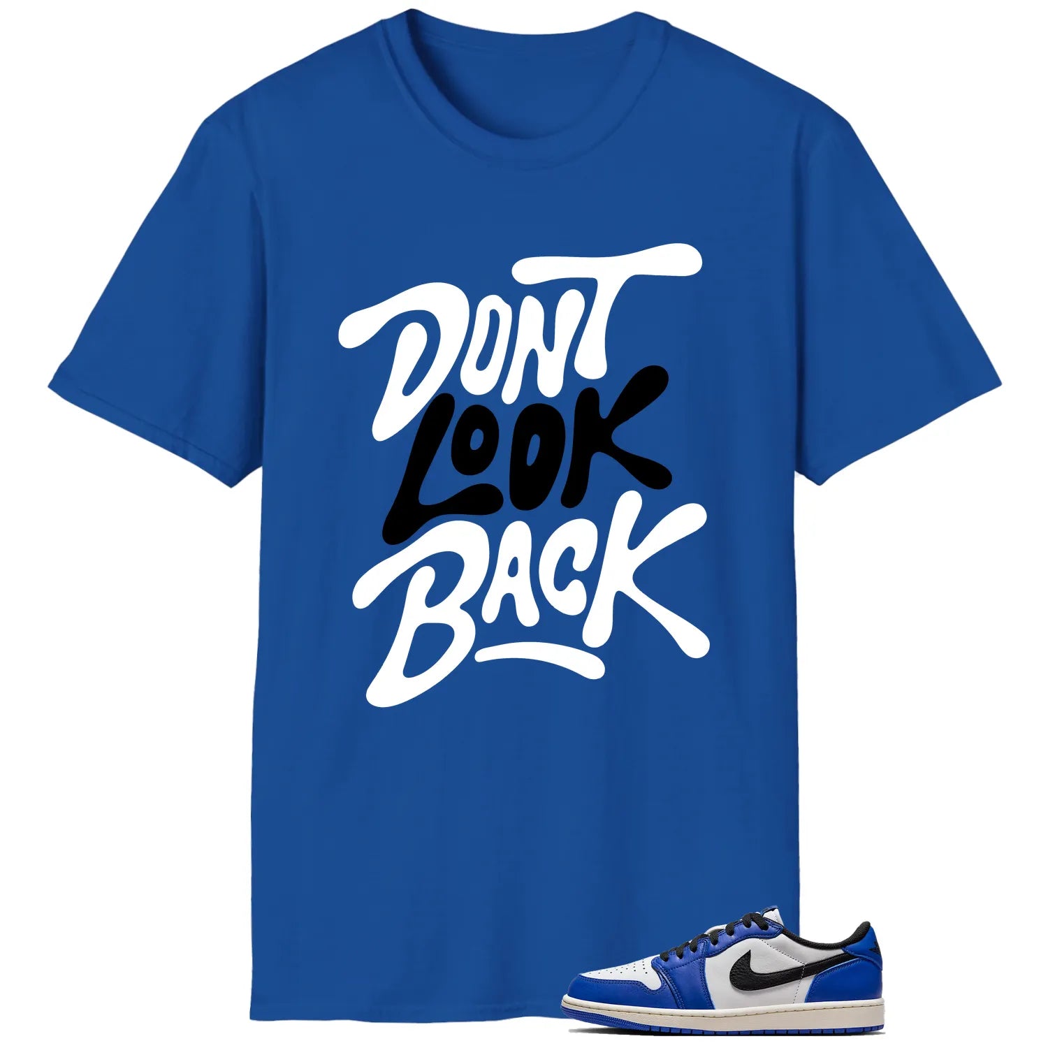 Air Jordan 1 Low Game Royal Style: Don’t Look Back Shirt CZ0790-140 T-Shirt, Sneaker Match Tee