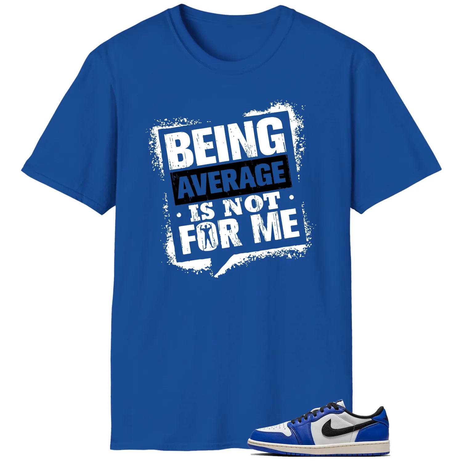 Average Not Me Tee Matches Air Jordan 1 Low Game Royal Sneaker CZ0790-140 T-Shirt, Sneaker Match Tee