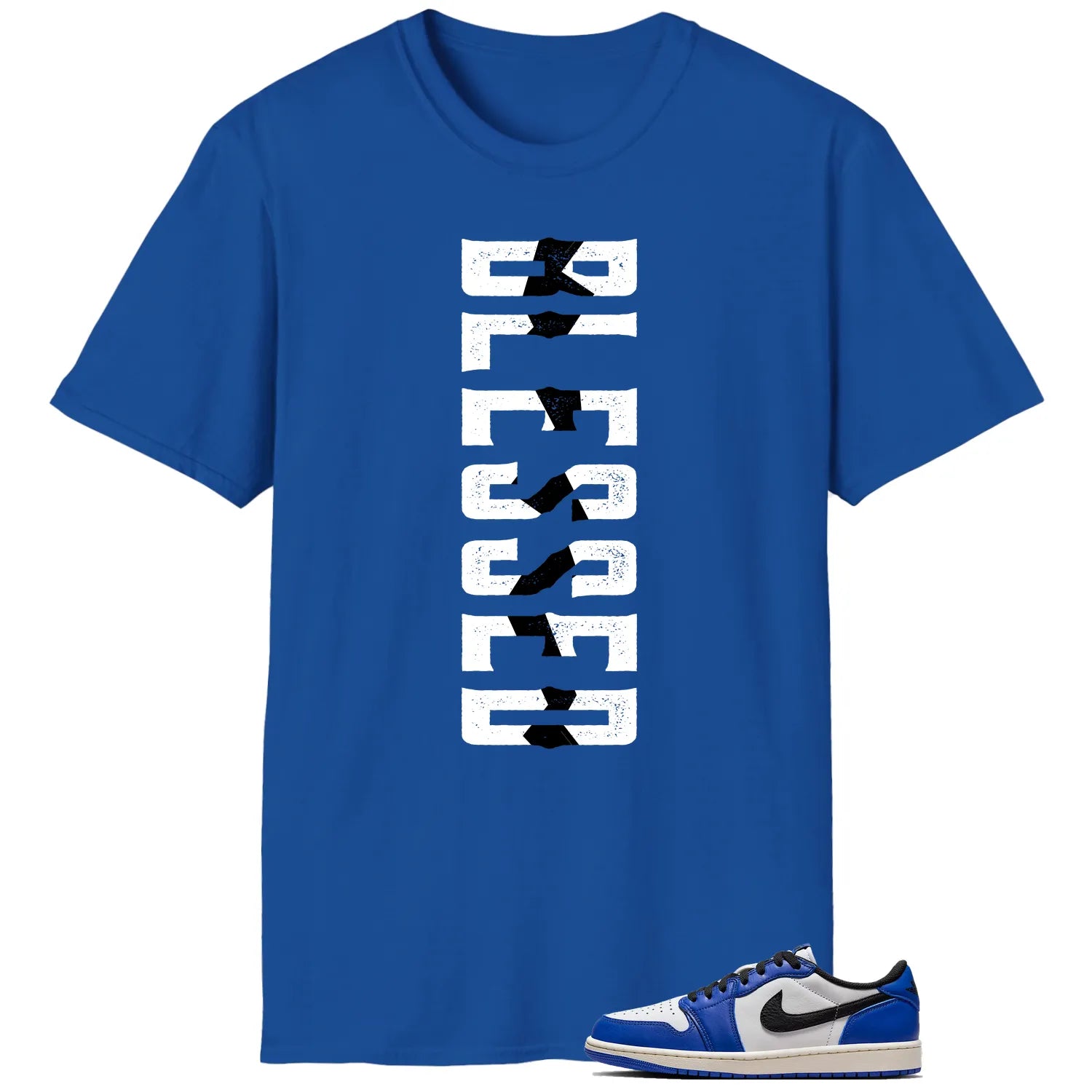 Blessed Tee , Air Jordan 1 Low Game Royal Match CZ0790-140 T-Shirt, Sneaker Match Tee