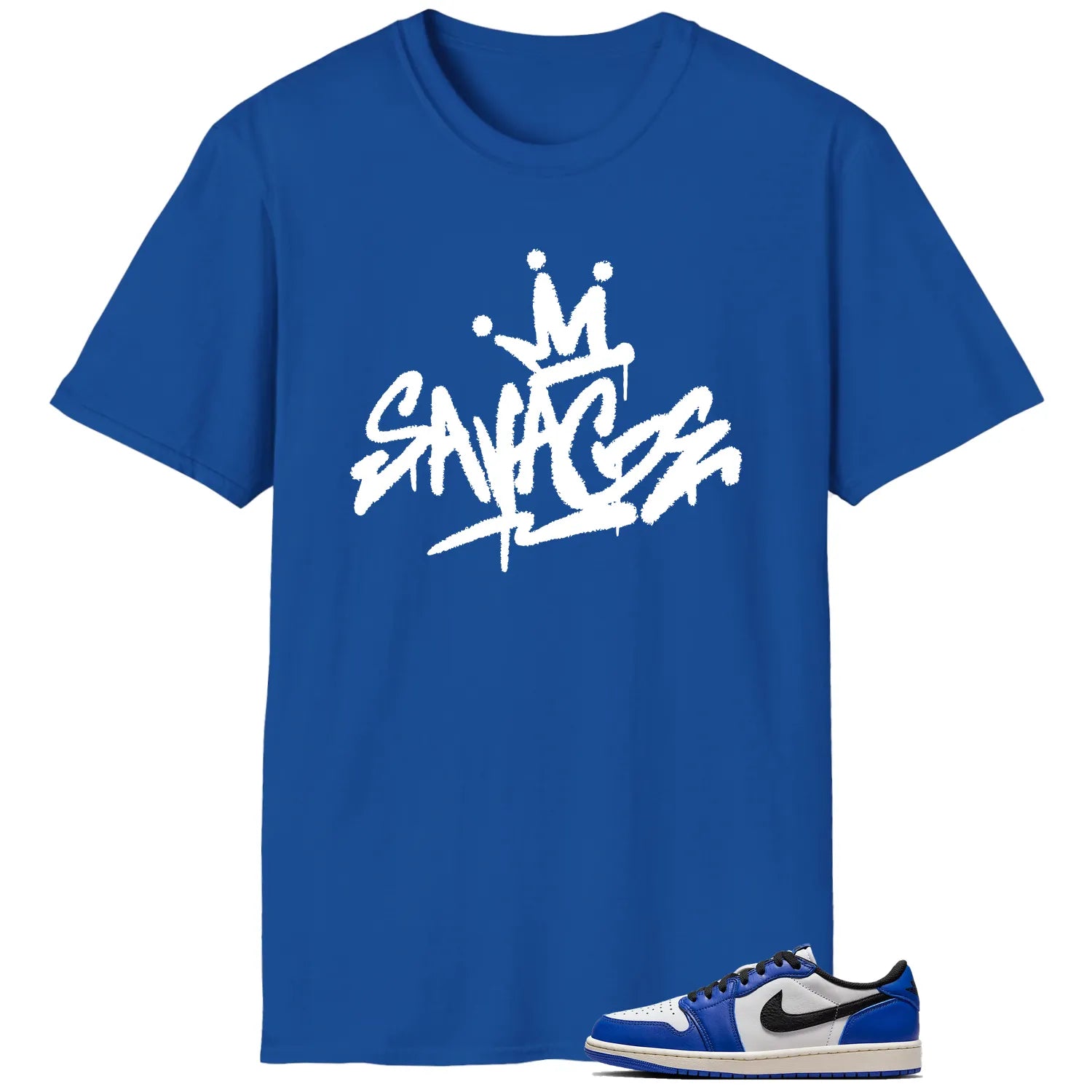 Savage Style Shirt for Air Jordan 1 Low Game Royal Lovers CZ0790-140 T-Shirt, Sneaker Match Tee