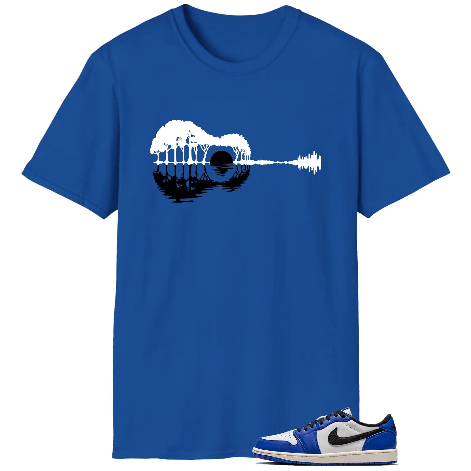 Guitar Shirt for Air Jordan 1 Low Game Royal Sneaker CZ0790-140 T-Shirt, Sneaker Match Tee
