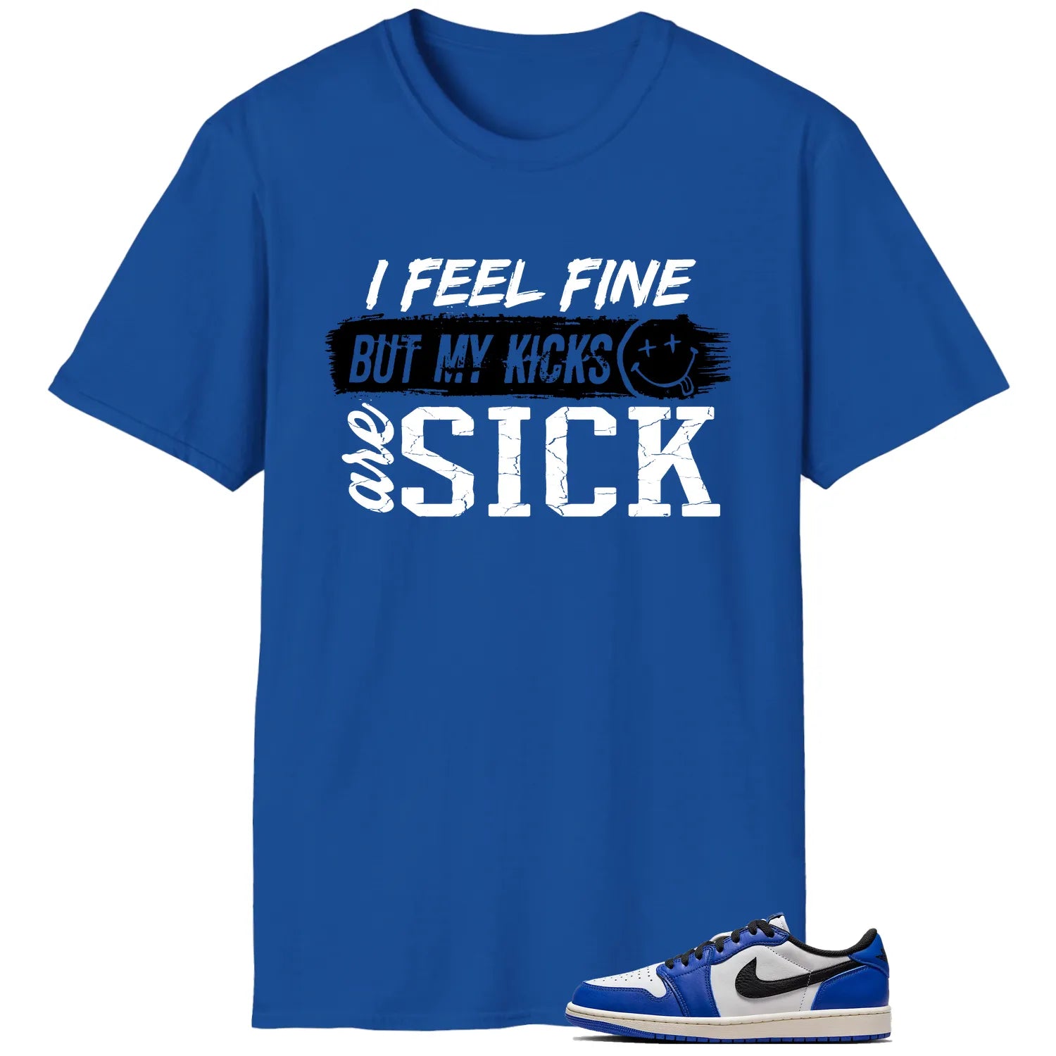 Air Jordan 1 Low Game Royal Match: Sick Kicks Shirt CZ0790-140 T-Shirt, Sneaker Match Tee